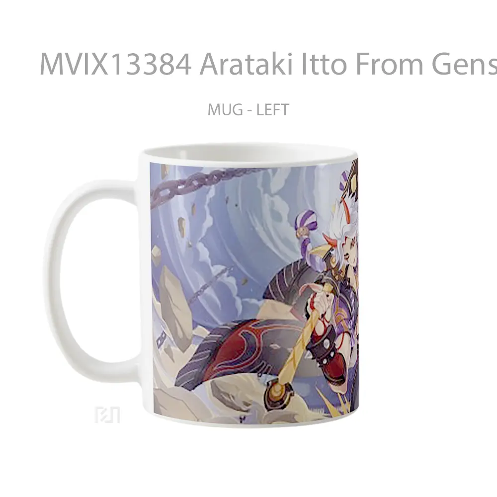 Mug Arataki Itto From Genshin Impact V2 Cangkir Gamer - All-side / Desain