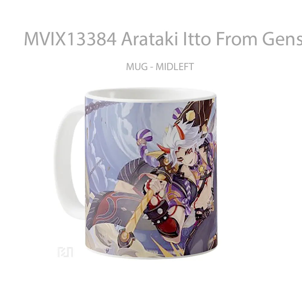 Mug Arataki Itto From Genshin Impact V2 Cangkir Gamer - All-side / Desain