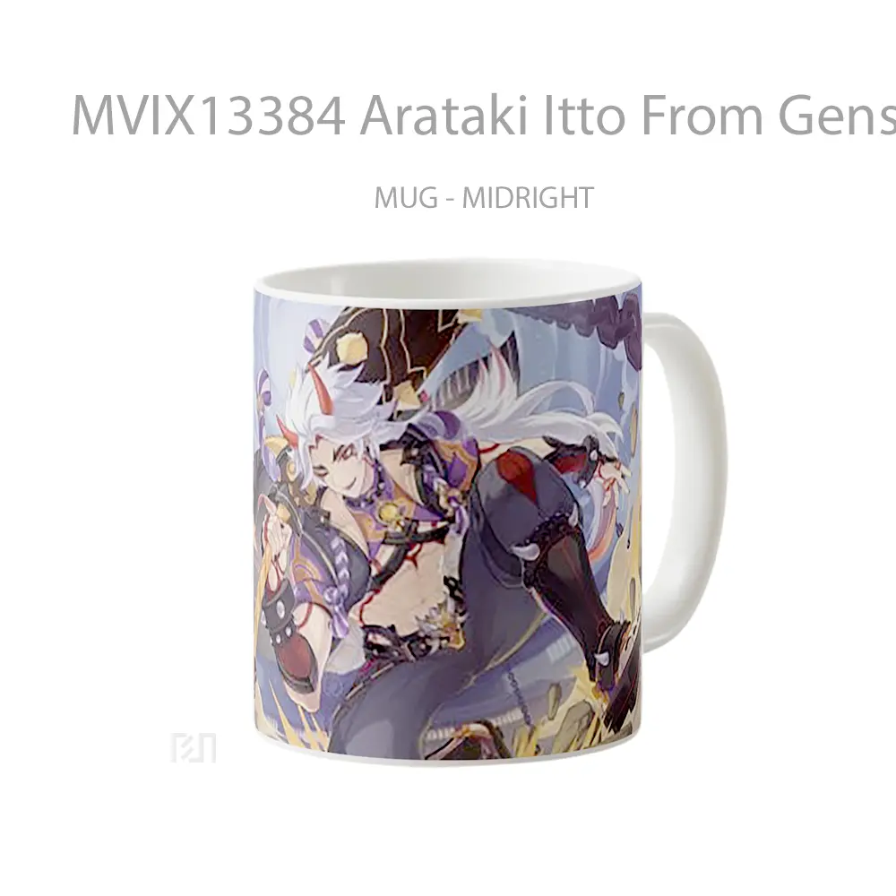 Mug Arataki Itto From Genshin Impact V2 Cangkir Gamer - All-side / Desain
