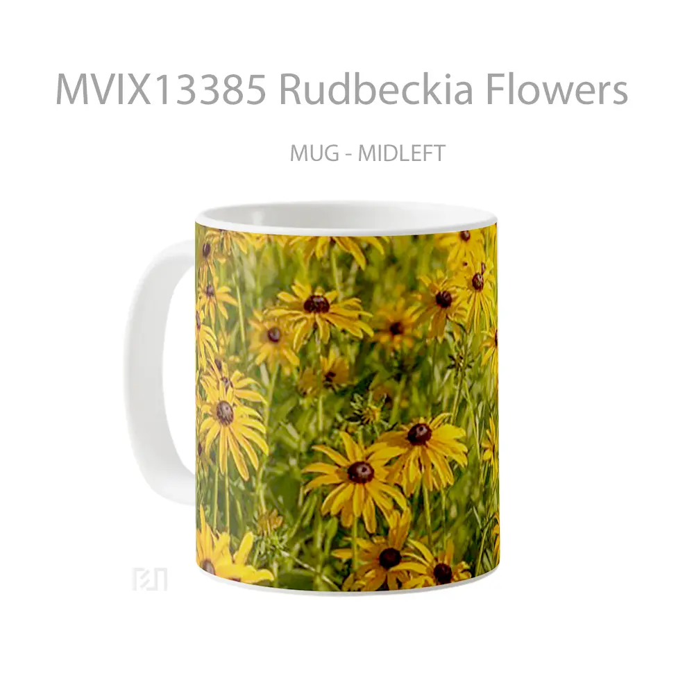 Mug Rudbeckia Flowers Gelas Pemandangan Alam - All-side / Desain
