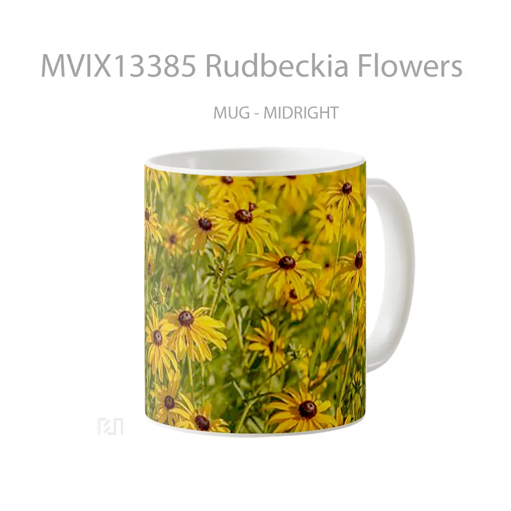 Mug Rudbeckia Flowers Gelas Pemandangan Alam - All-side / Desain