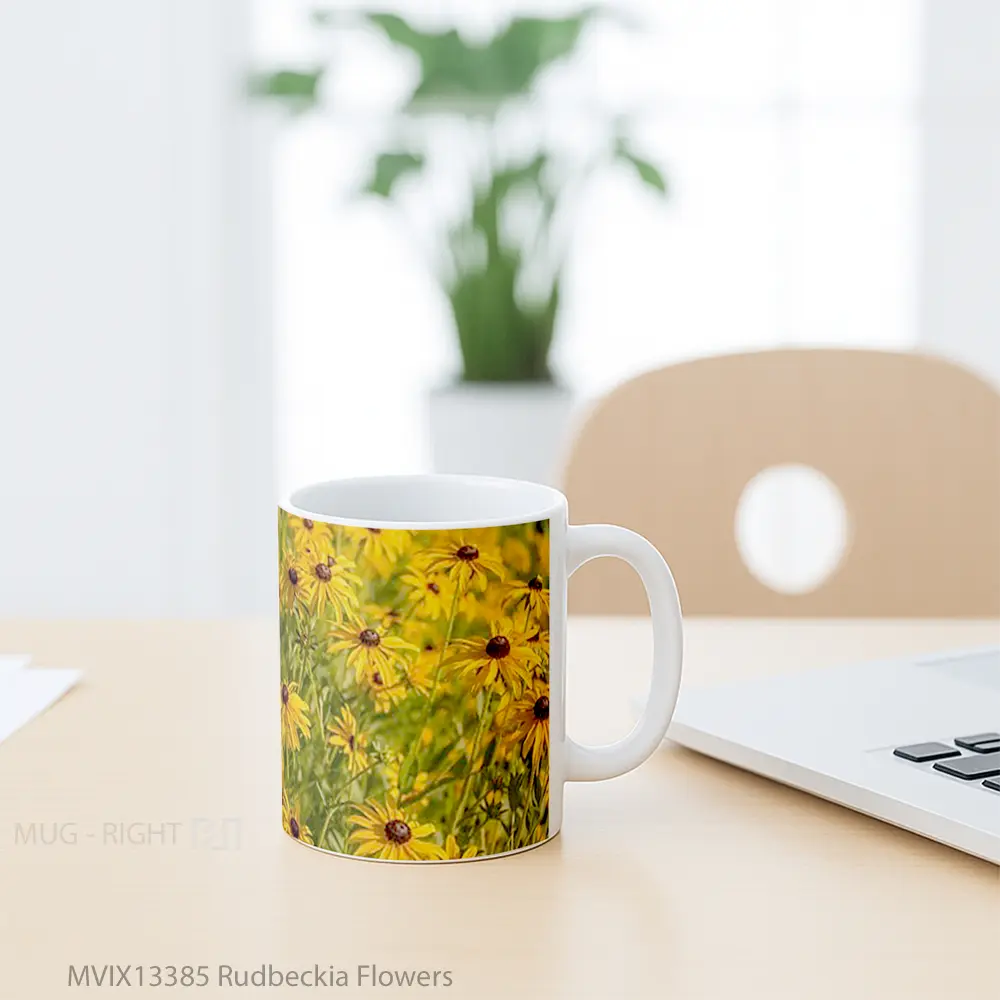 Mug Rudbeckia Flowers Gelas Pemandangan Alam - All-side / Desain
