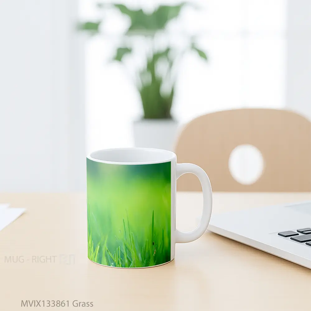 Mug Grass Gelas Keramik Unik - All-side / Desain