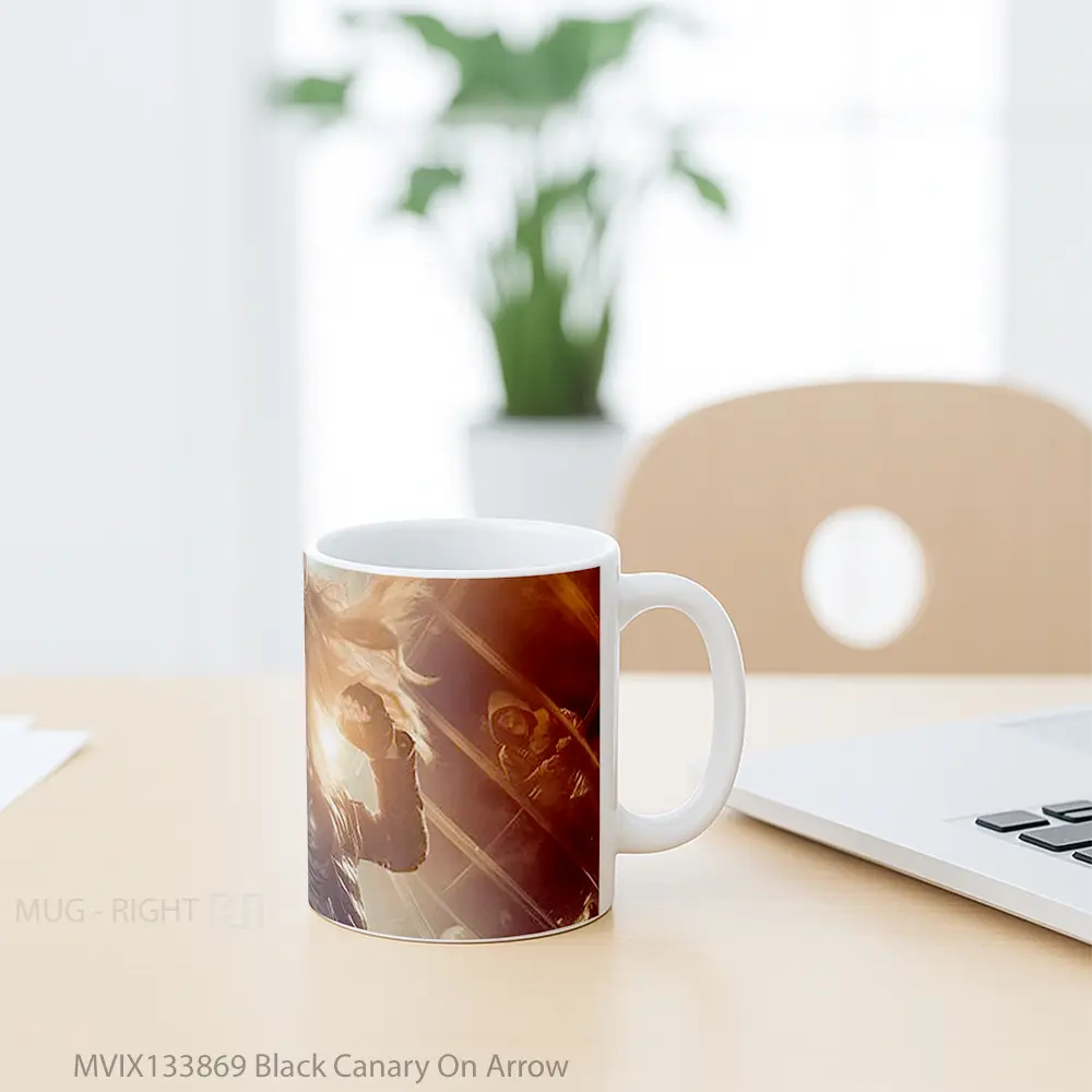 Mug Black Canary On Arrow Gelas Keramik Unik - All-side / Desain