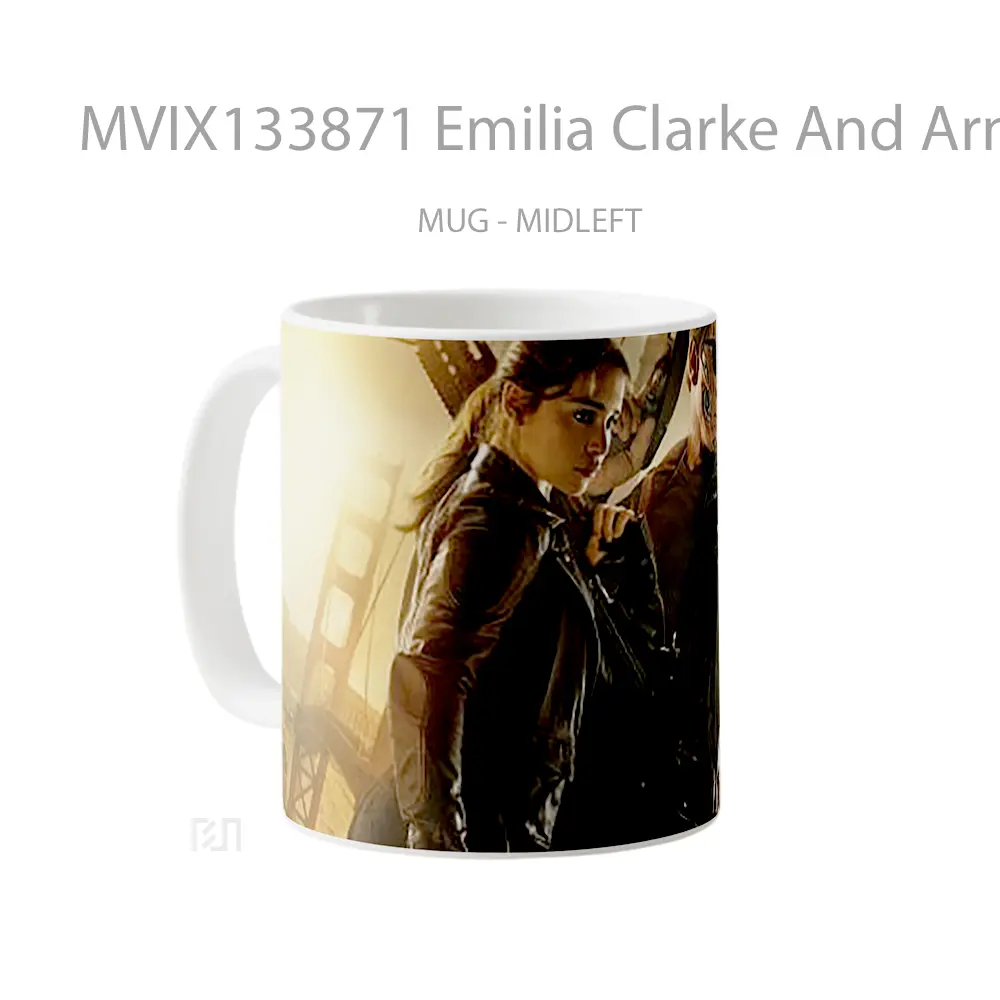 Mug Emilia Clarke And Arnold Schwarzenegger Gelas Keramik Unik - All-side / Desain