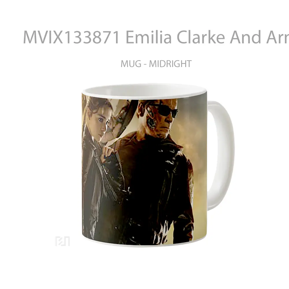 Mug Emilia Clarke And Arnold Schwarzenegger Gelas Keramik Unik - All-side / Desain
