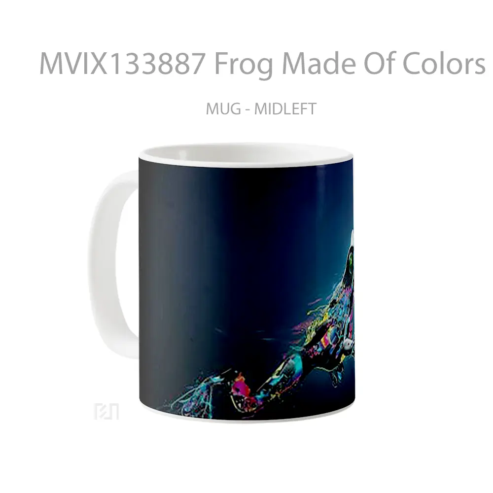 Mug Frog Made Of Colors Gelas Keramik Unik - All-side / Desain