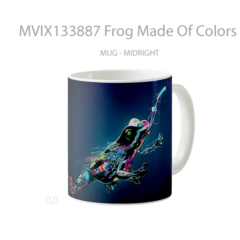 Mug Frog Made Of Colors Gelas Keramik Unik - All-side / Desain