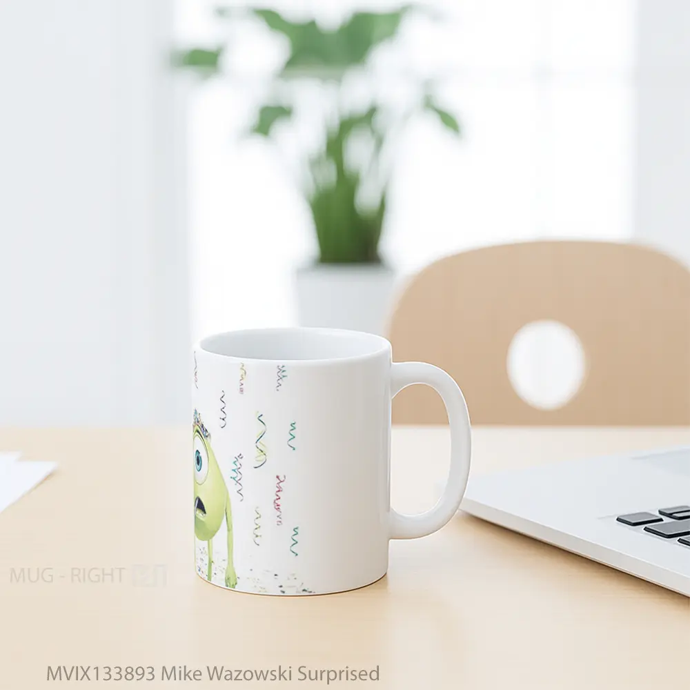 Mug Mike Wazowski Surprised Gelas Keramik Unik - All-side / Desain