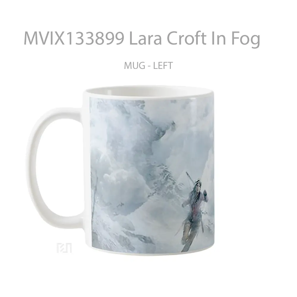 Mug Lara Croft In Fog Gelas Pemandangan Alam - All-side / Desain