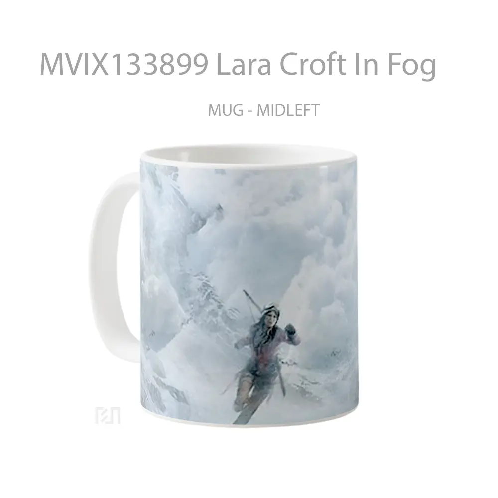 Mug Lara Croft In Fog Gelas Pemandangan Alam - All-side / Desain