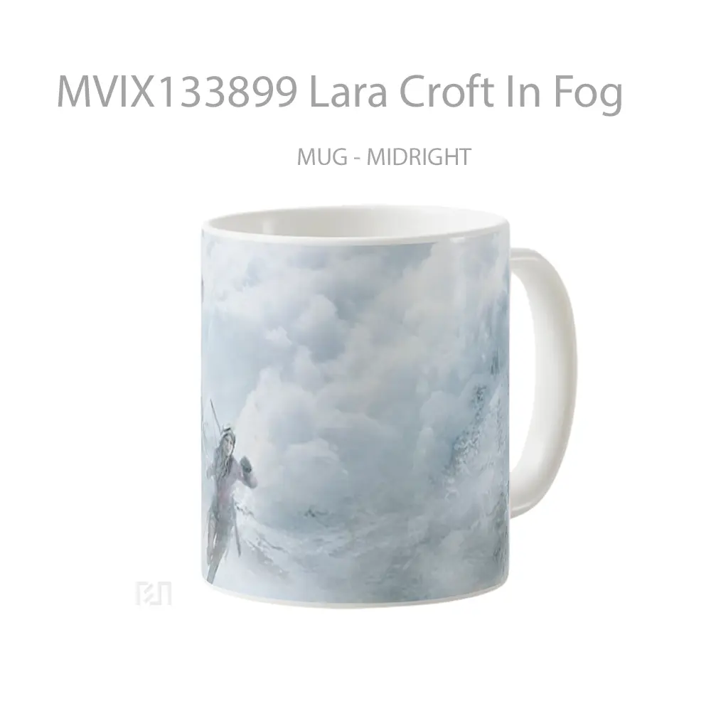 Mug Lara Croft In Fog Gelas Pemandangan Alam - All-side / Desain
