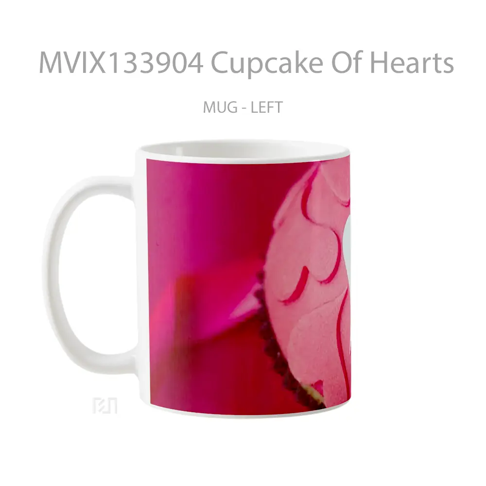 Mug Cupcake Of Hearts Gelas Keramik Unik - All-side / Desain