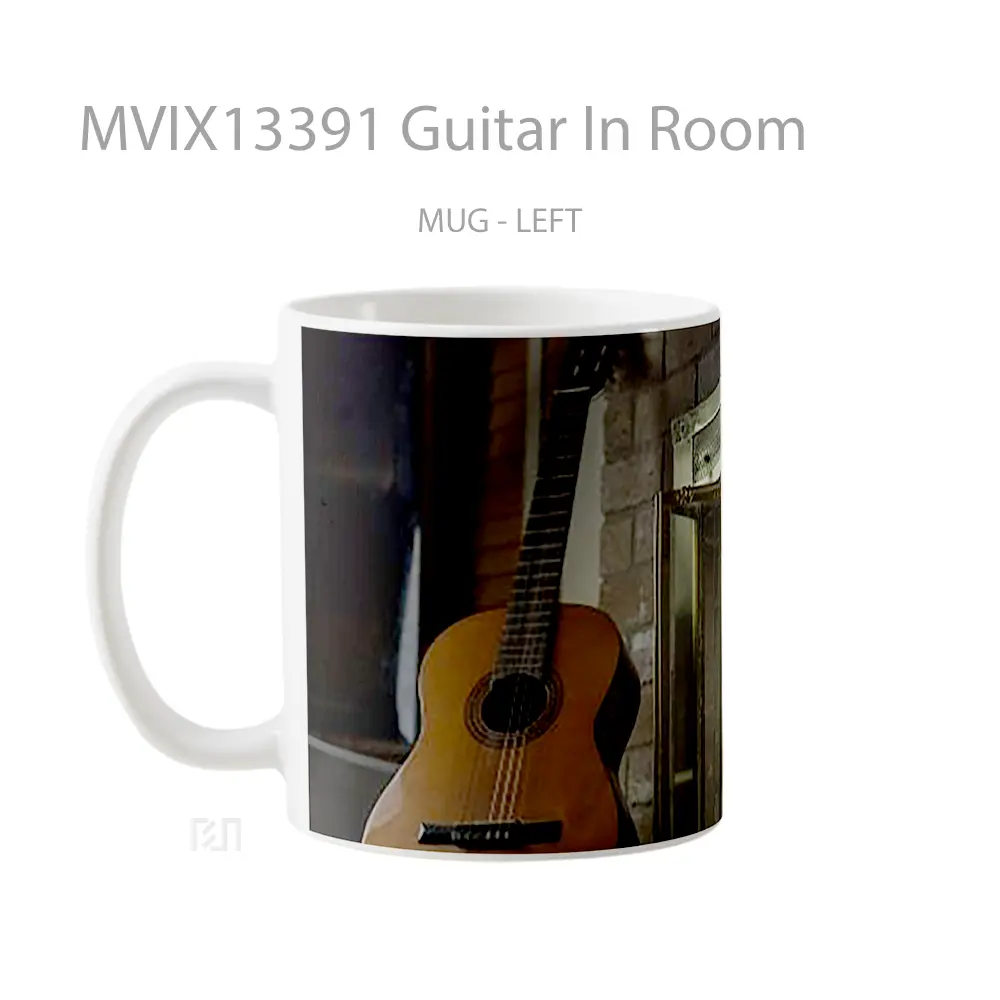 Mug Guitar In Room Gelas Keramik Unik - All-side / Desain