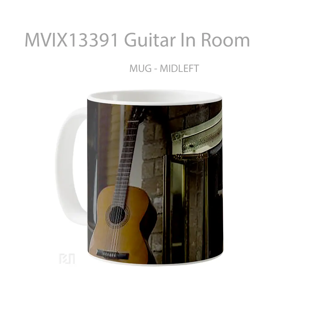 Mug Guitar In Room Gelas Keramik Unik - All-side / Desain
