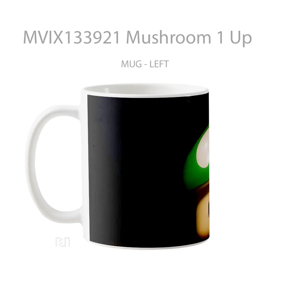 Mug Mushroom 1 Up Gelas Keramik Unik - All-side / Desain