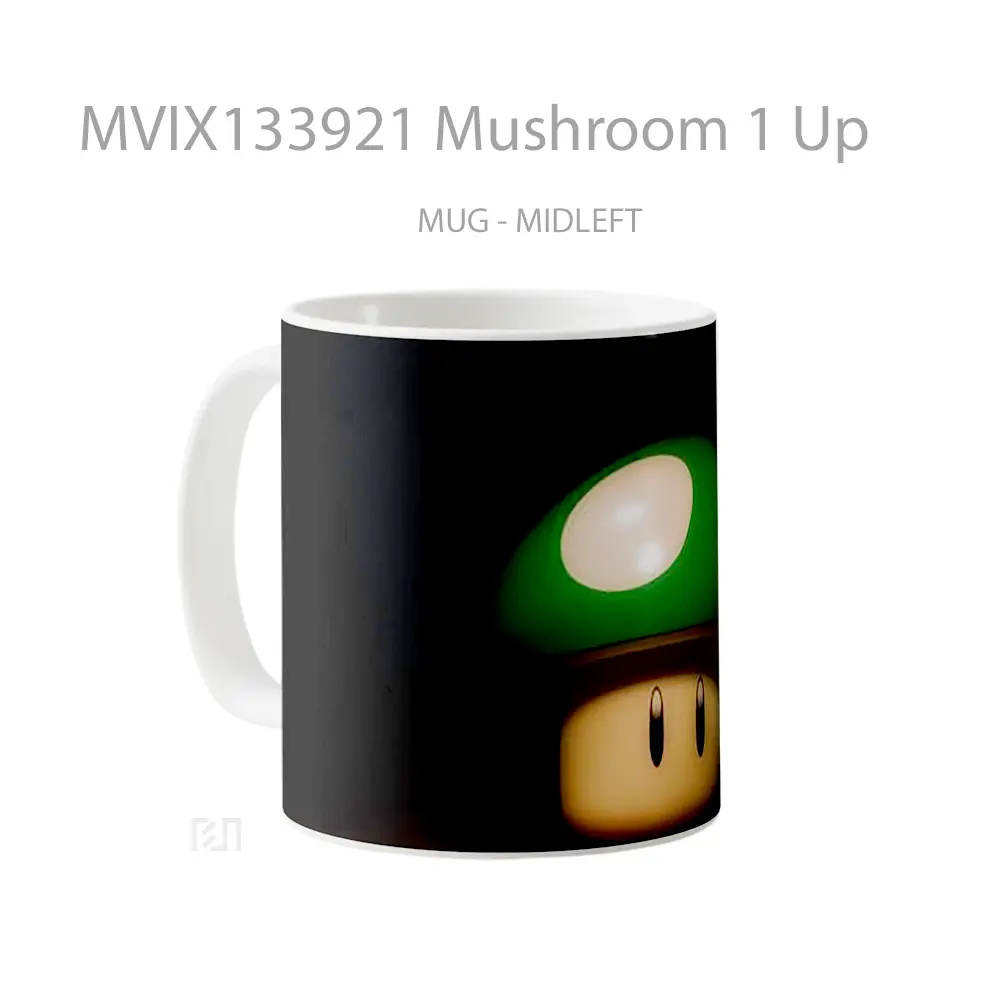 Mug Mushroom 1 Up Gelas Keramik Unik - All-side / Desain