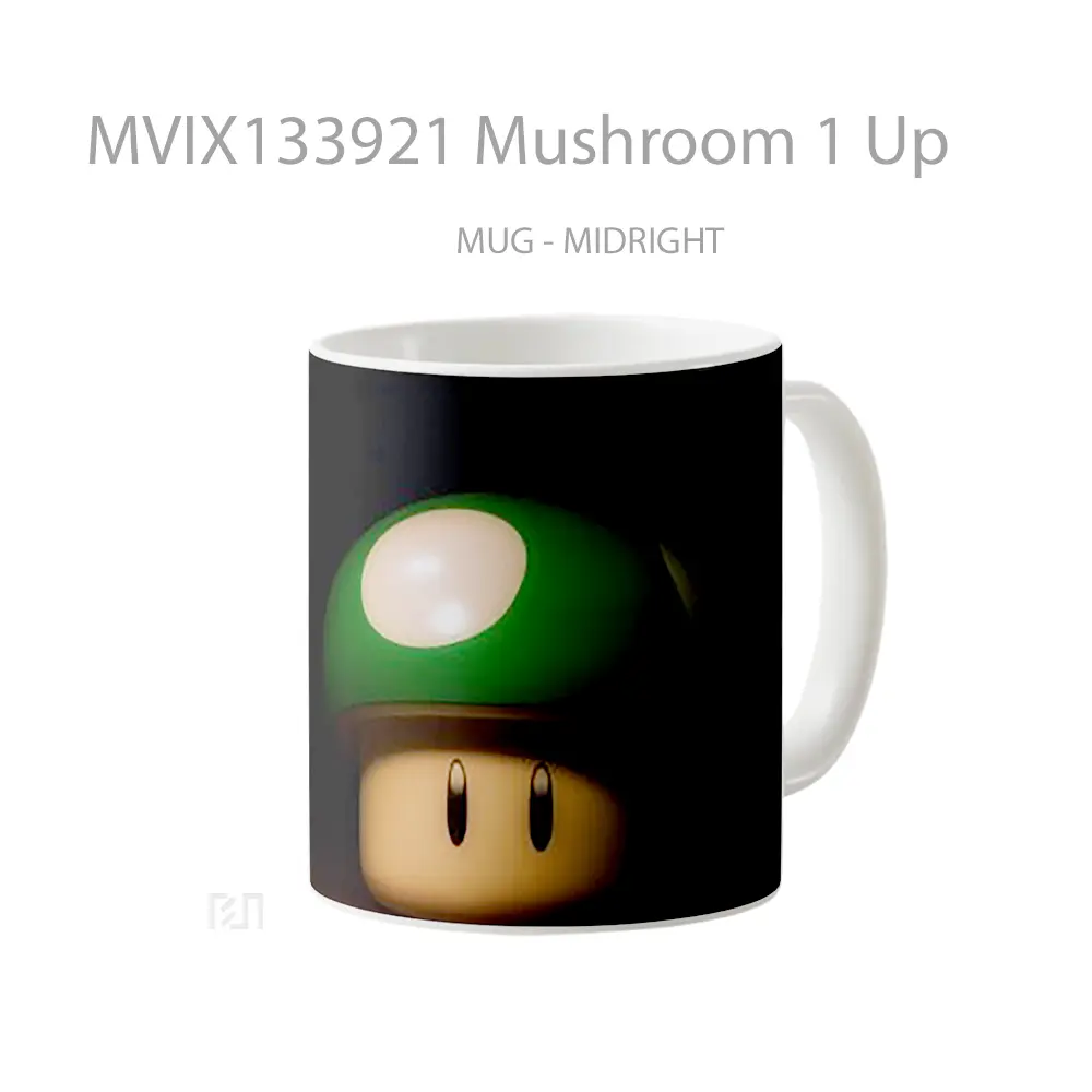 Mug Mushroom 1 Up Gelas Keramik Unik - All-side / Desain