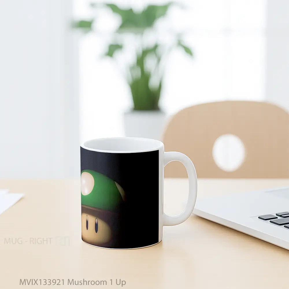 Mug Mushroom 1 Up Gelas Keramik Unik - All-side / Desain