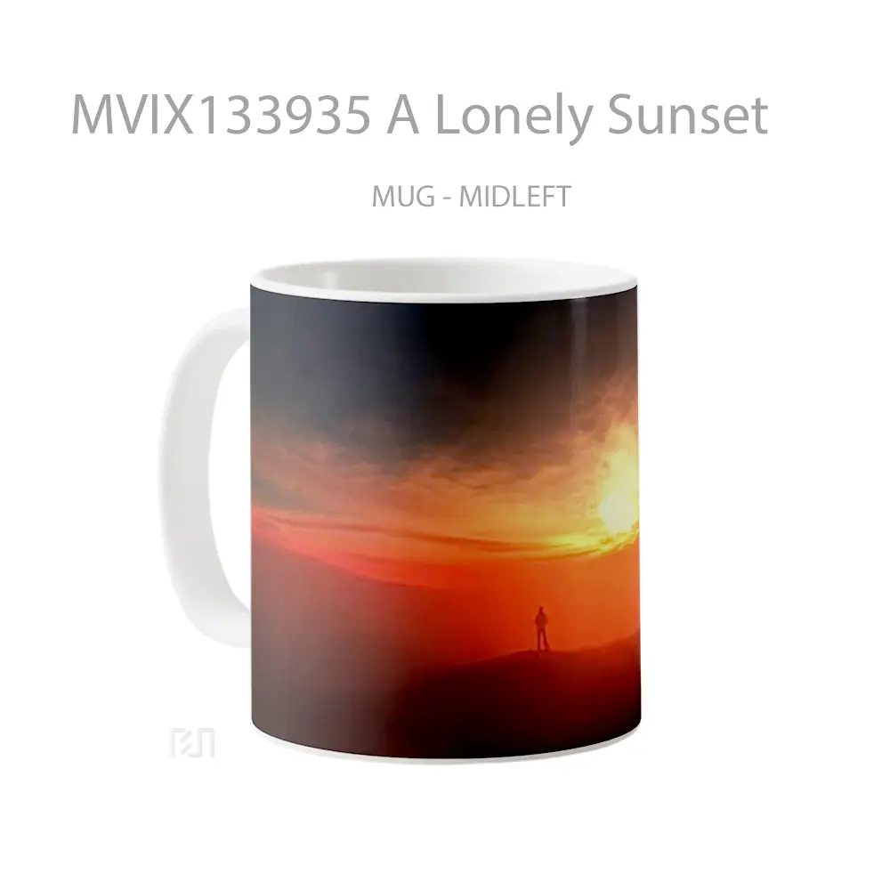 Mug A Lonely Sunset Gelas Pemandangan Alam - All-side / Desain