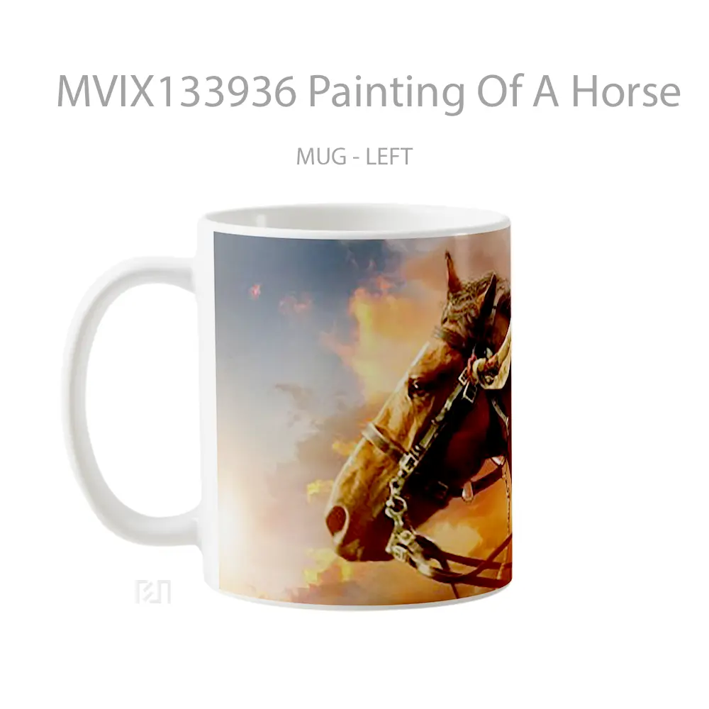 Mug Painting Of A Horse Gelas Hewan Lucu - All-side / Desain