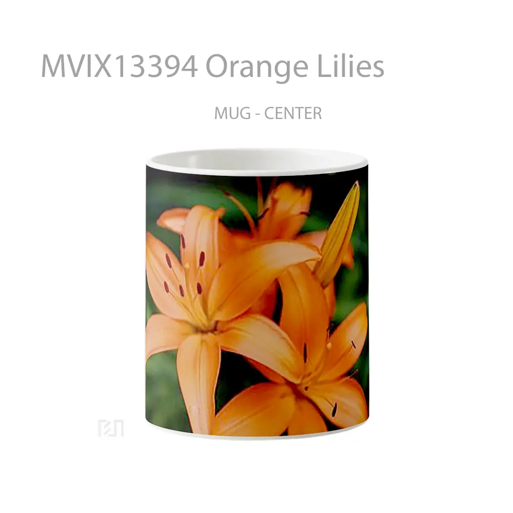 Mug Orange Lilies Gelas Keramik Unik