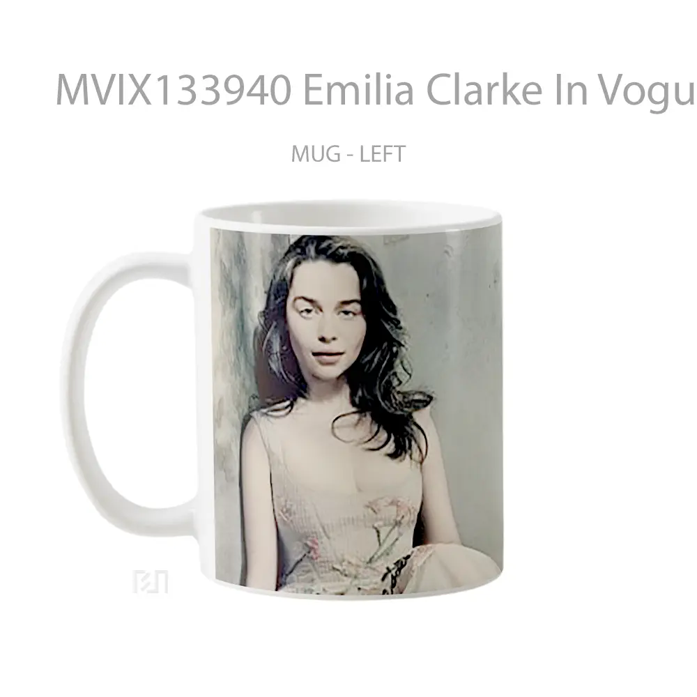 Mug Emilia Clarke In Vogue Gelas Keramik Unik - All-side / Desain