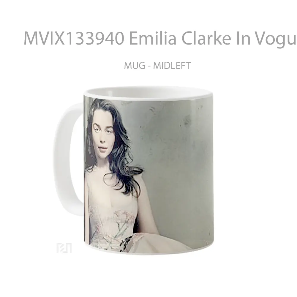 Mug Emilia Clarke In Vogue Gelas Keramik Unik - All-side / Desain