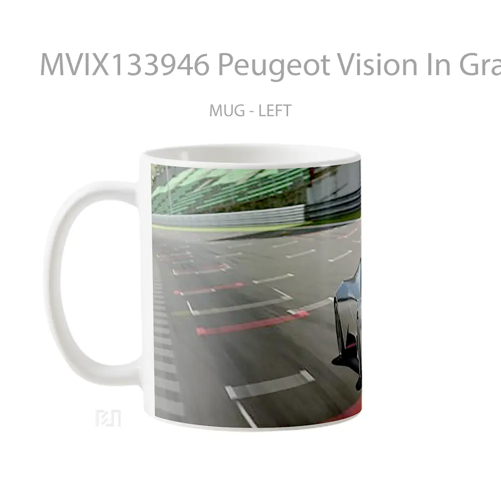 Mug Peugeot Vision In Gran Turismo Gelas Superhero - All-side / Desain