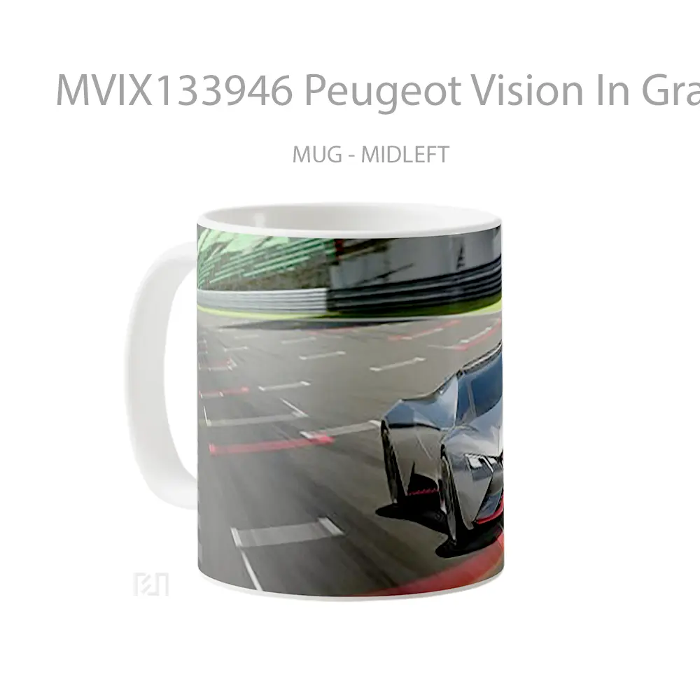 Mug Peugeot Vision In Gran Turismo Gelas Superhero - All-side / Desain