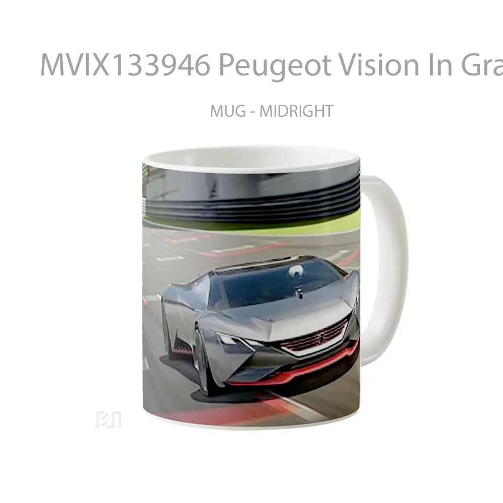 Mug Peugeot Vision In Gran Turismo Gelas Superhero - All-side / Desain