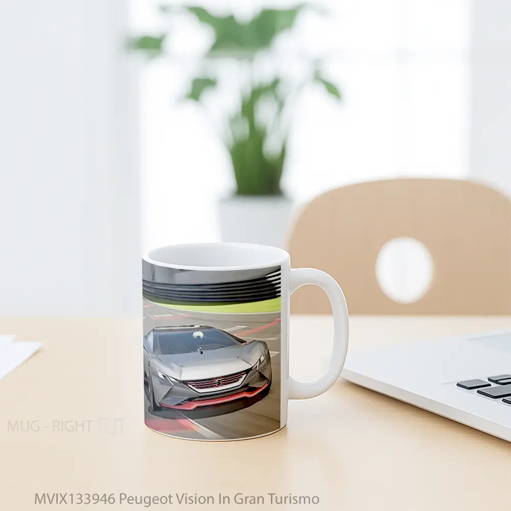 Mug Peugeot Vision In Gran Turismo Gelas Superhero - All-side / Desain