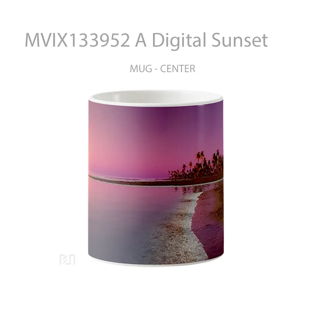 Mug A Digital Sunset Gelas Pemandangan Alam