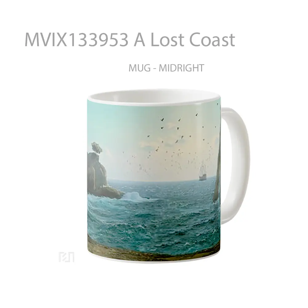 Mug A Lost Coast Gelas Keramik Unik - All-side / Desain