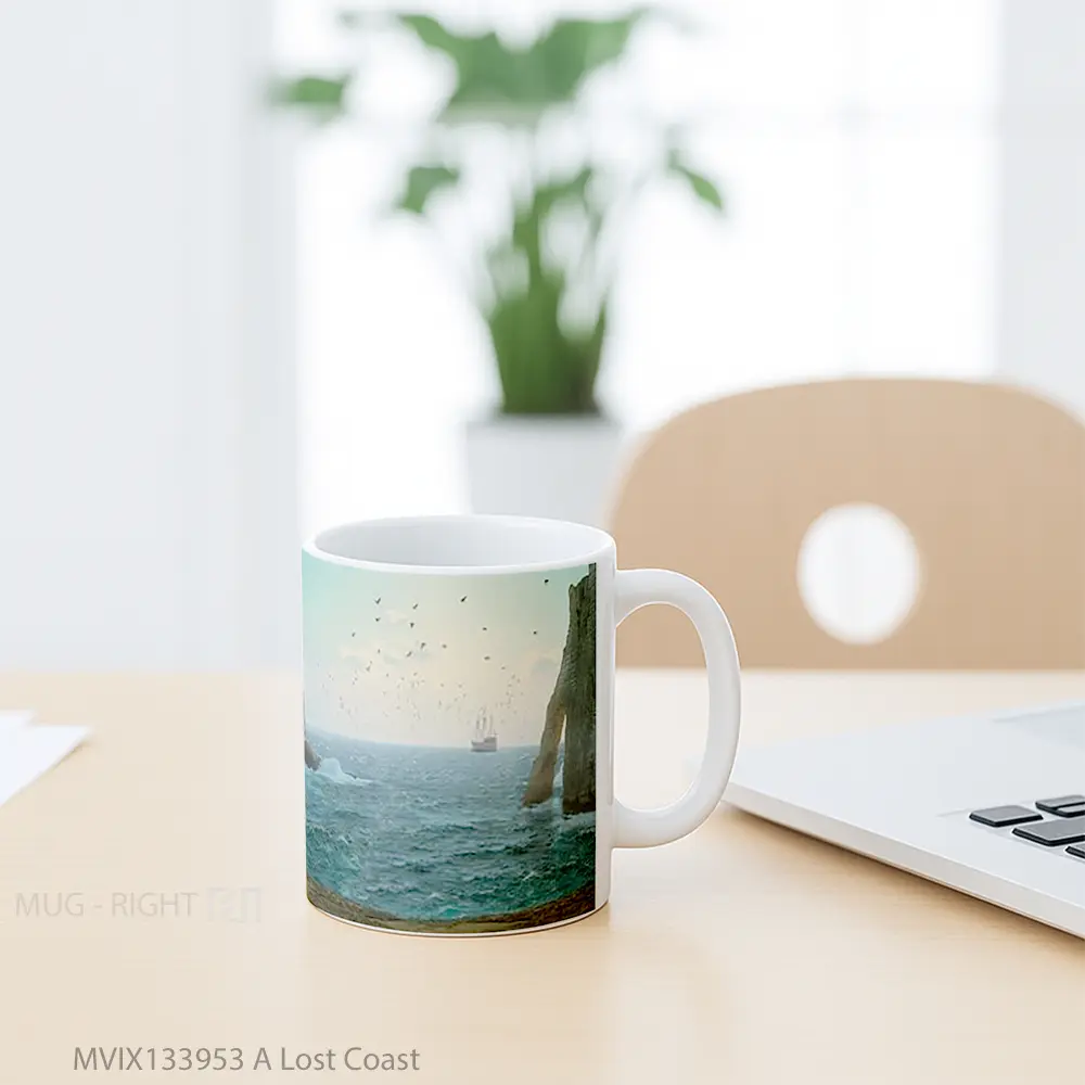 Mug A Lost Coast Gelas Keramik Unik - All-side / Desain