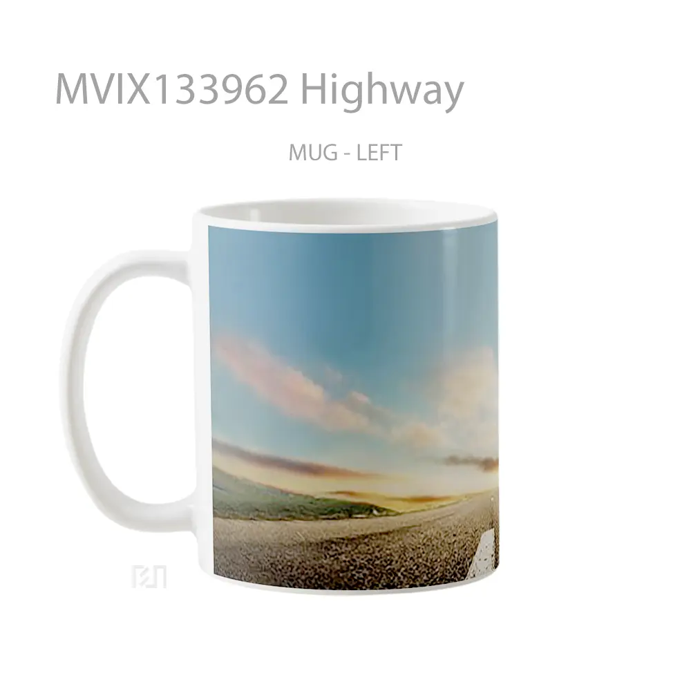 Mug Highway Gelas Keramik Unik - All-side / Desain