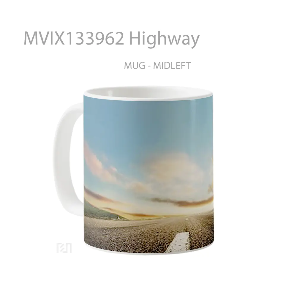 Mug Highway Gelas Keramik Unik - All-side / Desain