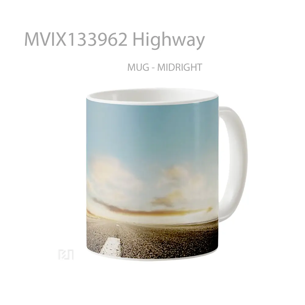 Mug Highway Gelas Keramik Unik - All-side / Desain