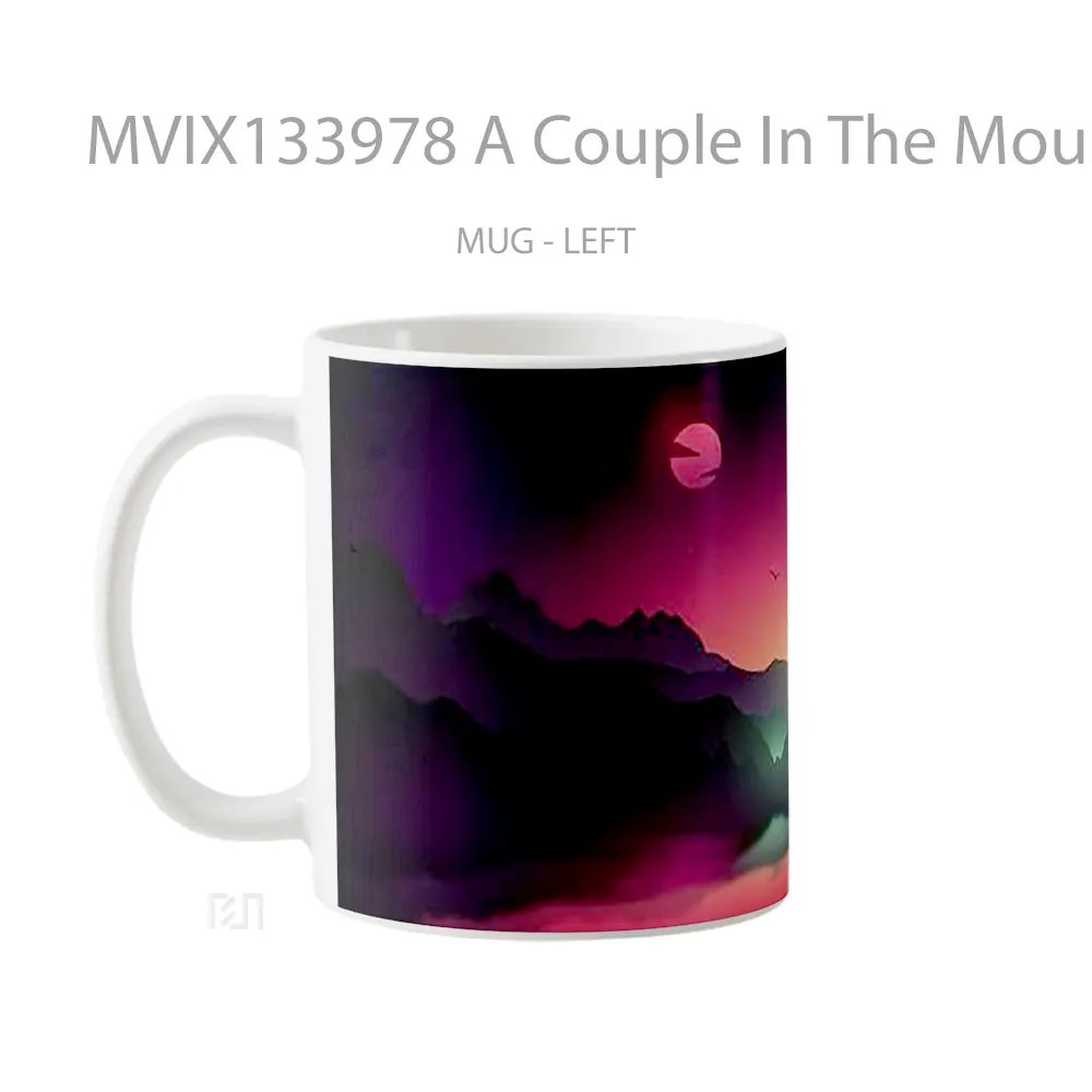 Mug A Couple In The Mountains Gelas Pemandangan Alam - All-side / Desain