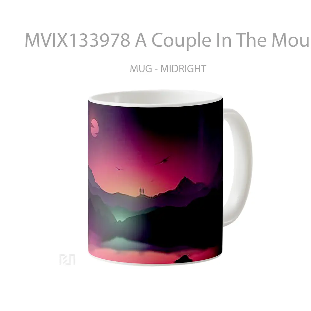 Mug A Couple In The Mountains Gelas Pemandangan Alam - All-side / Desain