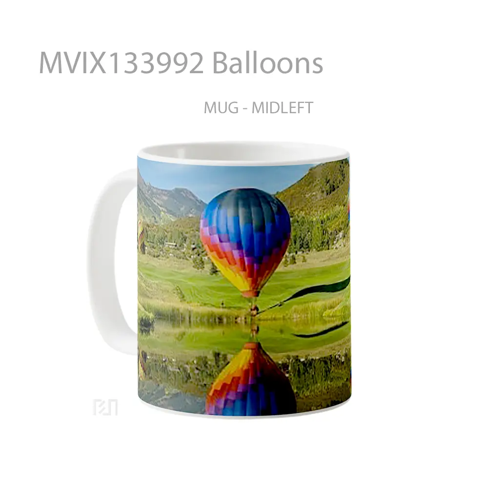 Mug Balloons Gelas Keramik Unik - All-side / Desain