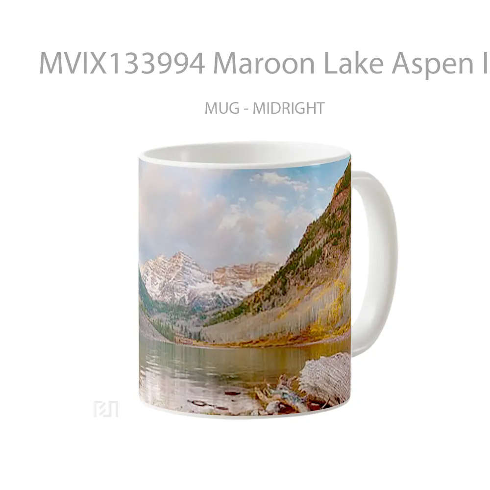 Mug Maroon Lake Aspen In Colorado Gelas Pemandangan Alam - All-side / Desain