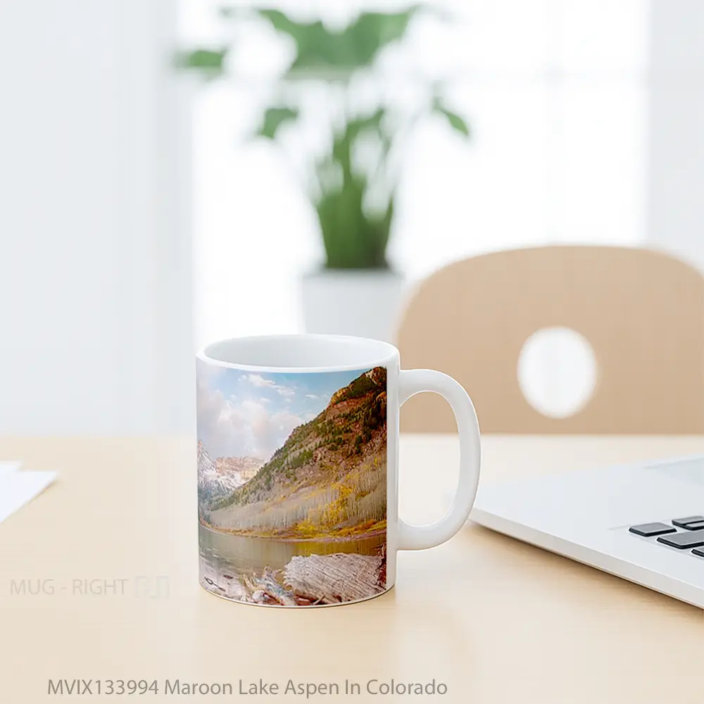 Mug Maroon Lake Aspen In Colorado Gelas Pemandangan Alam - All-side / Desain