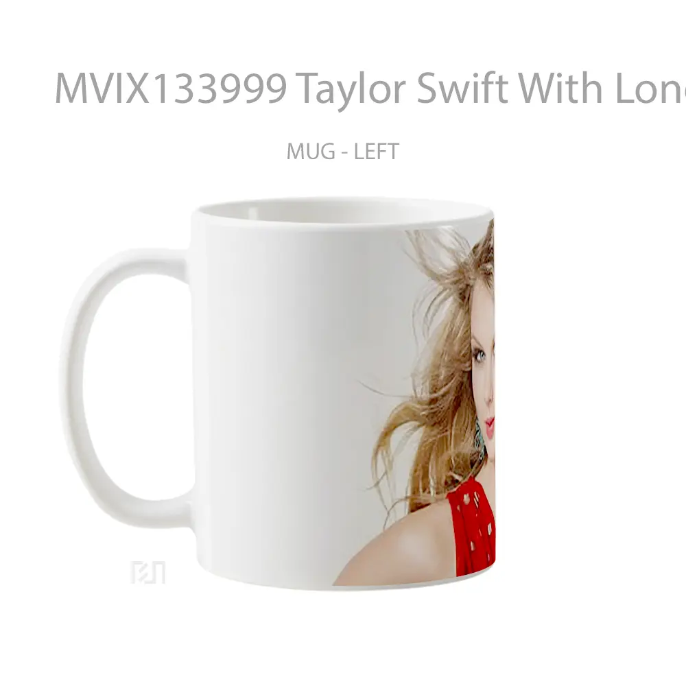 Mug Taylor Swift With Long Hair Gelas Selebriti - All-side / Desain