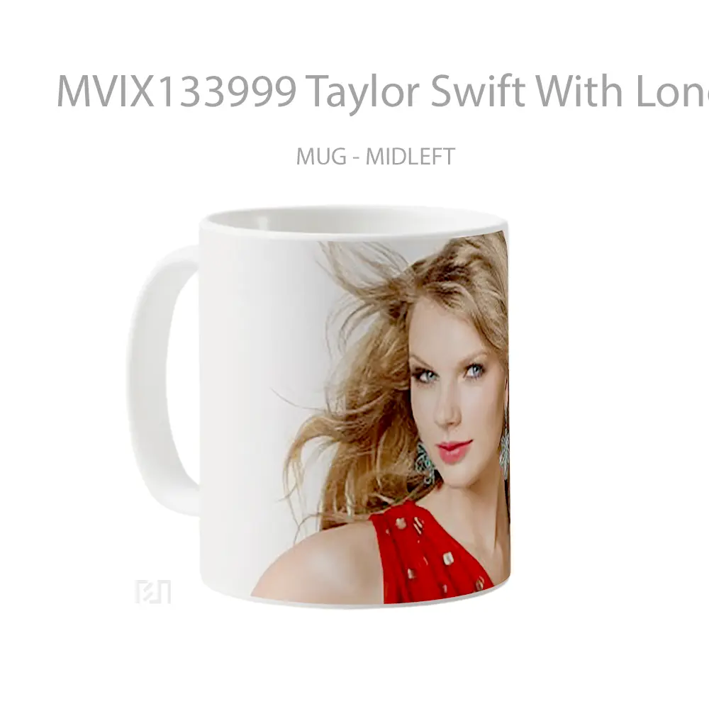 Mug Taylor Swift With Long Hair Gelas Selebriti - All-side / Desain