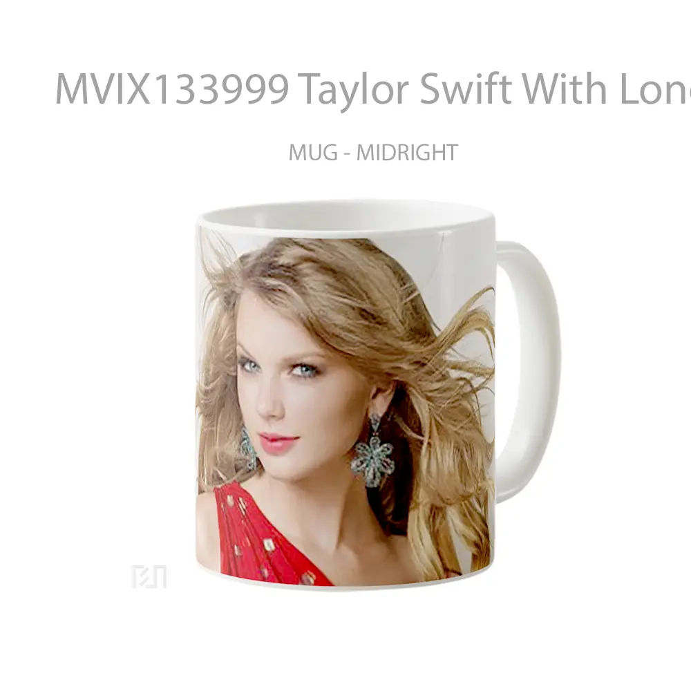 Mug Taylor Swift With Long Hair Gelas Selebriti - All-side / Desain