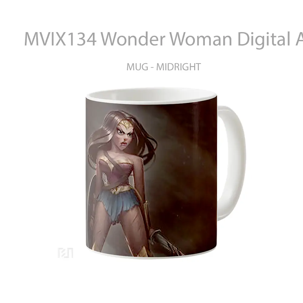 Mug Wonder Woman Digital Art V1 Gelas Superhero - All-side / Desain