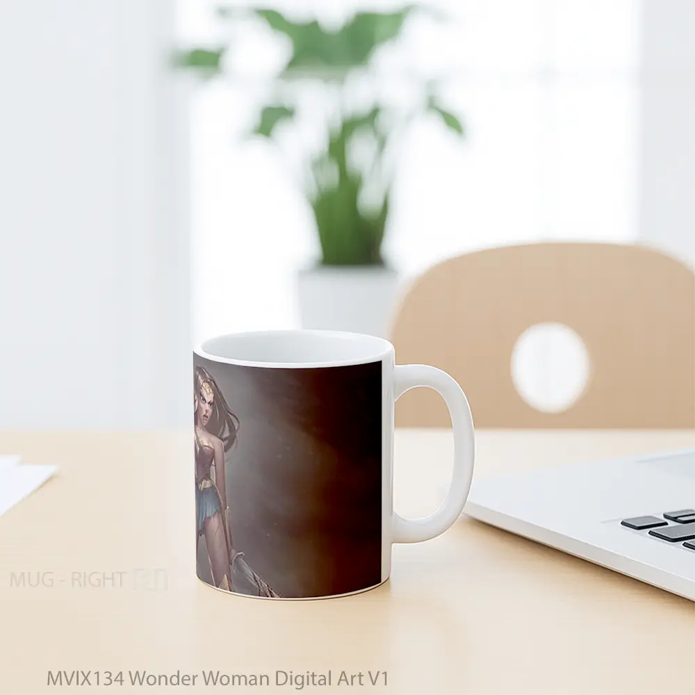 Mug Wonder Woman Digital Art V1 Gelas Superhero - All-side / Desain