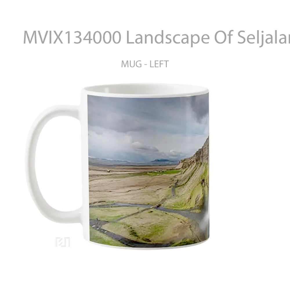 Mug Landscape Of Seljalandsfoss Waterfall Gelas Pemandangan Alam - All-side / Desain
