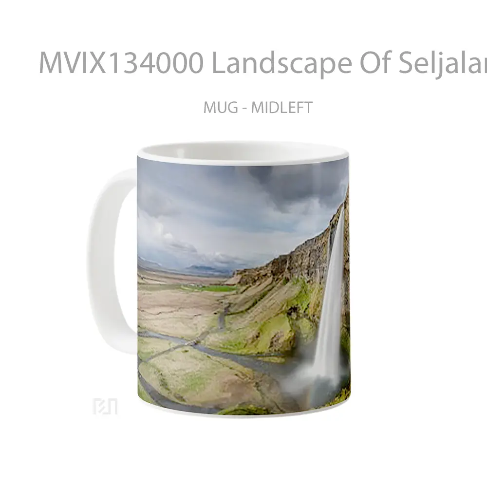 Mug Landscape Of Seljalandsfoss Waterfall Gelas Pemandangan Alam - All-side / Desain